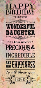 TA808 - Wonderful Daughter Birthday Card (Tall Format)