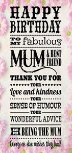 TA810 - Happy Birthday Mum Tall Greeting Card
