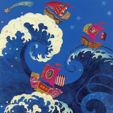 TOK102 - Great Wave and Boats Greeting Card