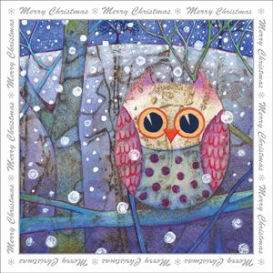 XMS101 - Owl in Snow Christmas Art Card
