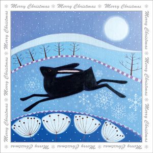 XMS103 - Leaping Hare Christmas Card