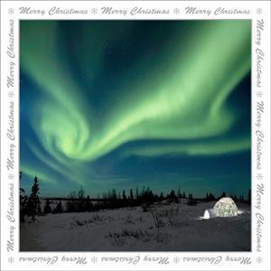 XMS109 - Igloo and Aurora Borealis Christmas Card