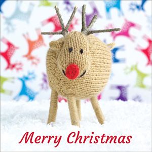 XMS118 - Carte de Noël Rudolph tricotée