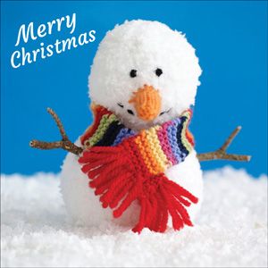 XMS119 - Carte de Noël bonhomme de neige en écharpe