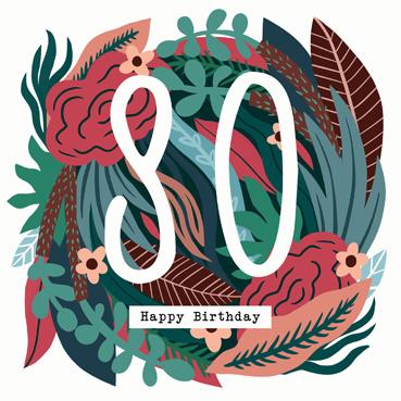 YBD107 - Carte de vœux 80e anniversaire