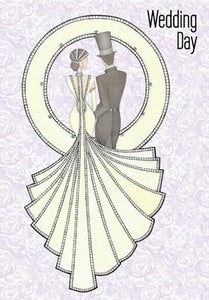 YJ08 - Wedding Day Flittered Greeting Card